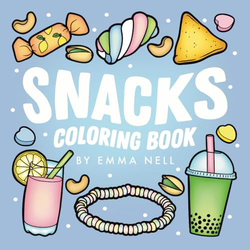 Snacks Coloring Book: Easy Snack Designs for Adults & Kids