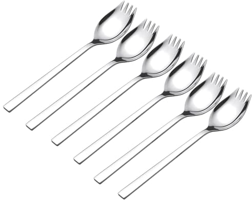 Fourchette à salade en acier inoxydable 304 avec manche de 20 cm et fourchettes robustes pour buffet, fruits, desserts, riz frits, pour la maison et le camping