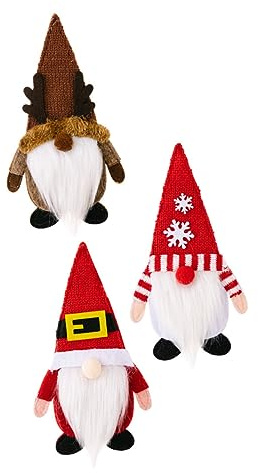 LIFKOME 3pcs Christmas Gnome Cutlery Holders Festive Tableware Decoration for Forks and Spoons Knitted Santa Hat Design for Holiday Dinner Table Xmas Utensil Bags