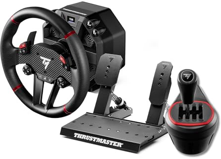 Thrustmaster T598 + TH8S – High-Performance Sim-Racing-Paket – Force-Feedback-Lenkrad + H-Schaltung (7+1 Gänge) aus Metall – Kompatibel mit PC / PS4 / PS5
