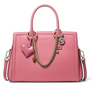 Michael Kors Laila Medium Satchel, Silver-Tone Hardware/Jewel Chain/Rosewood