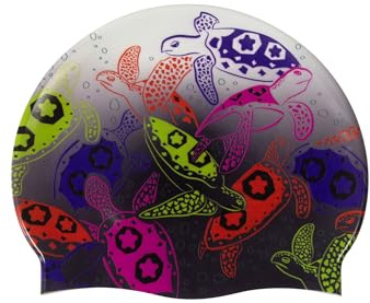 Arena HD Cuffia da nuoto unisex in silicone elastico per adulti, per allenamento, sport acquatici, fitness, nuoto, protezione dal cloro, per uso frequente, tartarughe marine, taglia unica