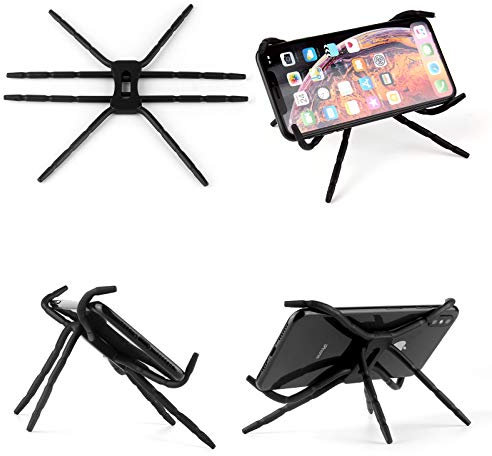 Bujingyun 2pcs Universal Smartphone Mount Bendable Phone Holder Animal Smartphone Stand Mobile Phone Cell Phone Mount for Car Hanging Cellphone Car Holder(Black)