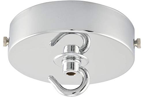ElekTek Rosone da soffitto piatta con diametro 100 mm con staffa cinturino e gancio. Ideale per accessori a sospensione e lampadari. Finiture metalliche verniciate a polvere Cromo