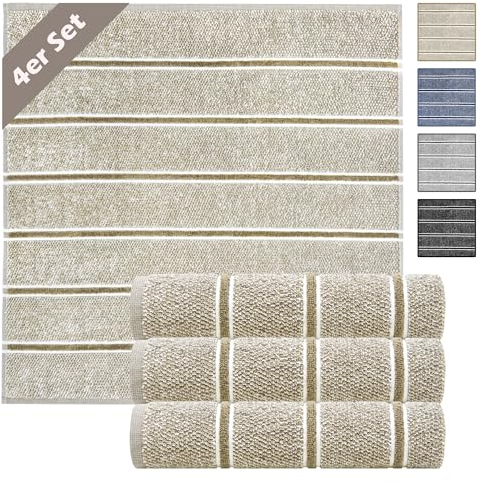 Lashuma gestreifte Handtücher 50x50 cm für die Küche, Luzern Küchentücher Beige