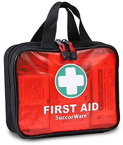 200 Pieces First Aid Kit with Hospital Grade Medical Supplies - Includes Emergency Blanket, Bandage, Scissors - Great for Home, Outdoors, Office, Car, Travel, Camping, Hiking, Boating (Red