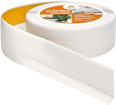 Quest Sockellist PVC mjuk självhäftande 50x20mm – vit, 15 m