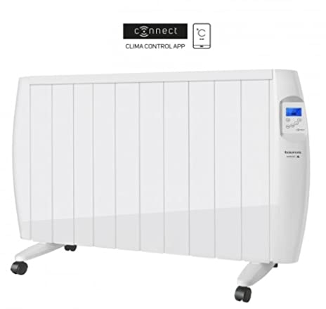 Taurus - Emisor Térmico WIFI Malbork Connect 2000W | 3 Modos + Temperatura Ajustable | Ruedas + Soporte | Radiador Eléctrico APP Alexa Google Home | Apto Baños IP24 | Pantalla LCD | 20m2 | 58x93.5x8