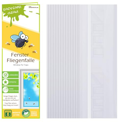 Blooven Piège à Mouche pour Fenêtre 20 Pièces, Anti Mouche, Attrape Mouche Transparent, Non Toxique et inodore pour Attraper Les Mouches et Les Mouches des Fruits
