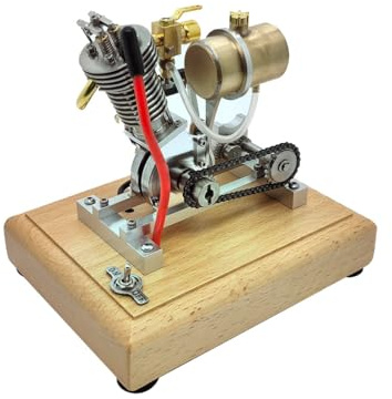 ToyGhillied Kit da costruzione modello mini motore, motore a quattro tempi hoglet monocilindrico per moto, motore a benzina, motore a combustione, modellismo, kit motore in metallo, giocattoli