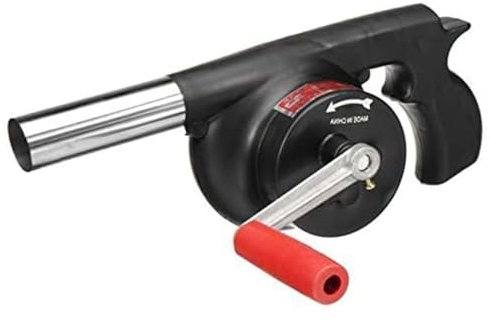 Briquets À Charbon Forge BBQ - Souffleur Portatif D'air De Barbecue, Avec Contrôle Manuel De La Vitesse De La Poignée Et Pale De Ventilateur En Métal, Pour Soufflet De Feu De Barbecue Extérieur