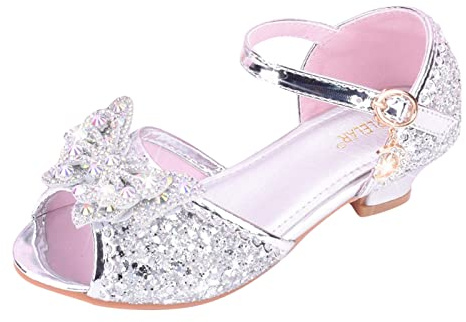 Princess Shoes Girls Glitter Flat Shoes Sequin Party Shoes Wedding Birthday Dress Shoes Cosplay Shoes Princess Shoes with Shiny Bow Kids Shoes