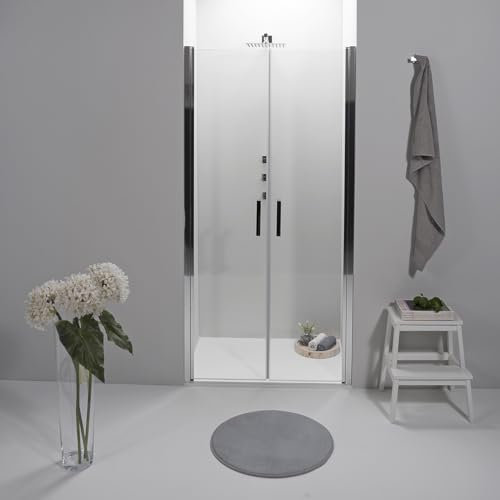 Porta Doccia Saloon 70 x 195 cm - Vetro Temperato 6 mm, Trasparente, Profilo Cromato, Apertura Interna/Esterna, Chiusura Magnetica e Sistema Antigoccia - Facile da Pulire