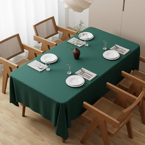 Zdada Tovaglia verde lavabile 140x220cm rettangolare in poliestere, antigraffio, antimacchia, biancheria da tavolo per esterni per giardino, sala da pranzo, feste e casa