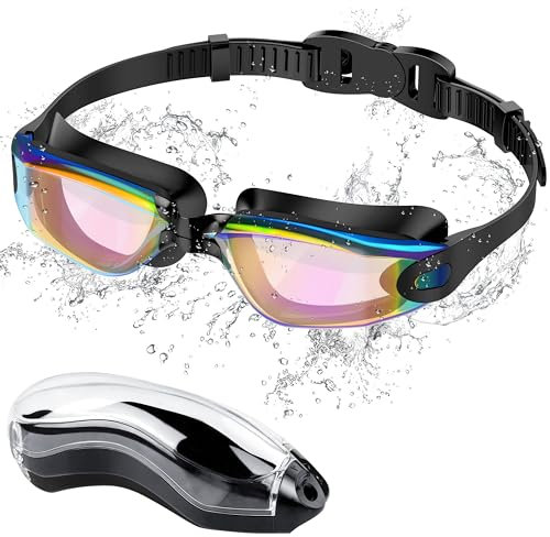 Ambienden Swimming Goggles Adults & Youth - Anti-Fog HD Lens, UV Protection, Waterproof Seal for Training, Beach/Pool - Secure Fit Unisex Goggles Swimming Men & Women-XC-PK