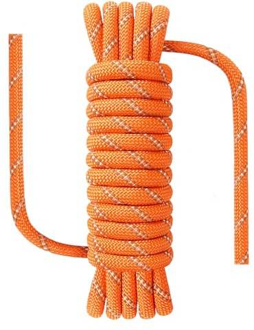 NorthPada Cuerda para barco, pesca, rafting, camping, senderismo, caza, amarre, natación, ancla, rescate, rescate, práctica de nudos de nailon/poliéster, 10 mm x 5 metros, color naranja