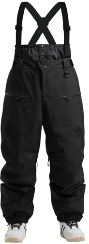 GSOU SNOW Pantalon de Ski Homme Pantalon de Snowboard - Baggy Unisexe 15K Imperméable Coupe-Vent Respirant Chaud