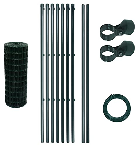 ESTEXO Gartenzaun-Set mit geschweißtem Gitter für den Garten, komplett Set aus Gartenzaun, Drahtgeflecht (0,8 x 10 m)