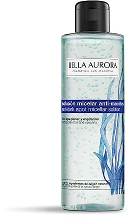 Bella Aurora - Soluzione Micellare Anti-Macchie 200 ml, Pulizia Profonda e Illuminante, Niacinamide (Vitamina B3), Acqua Glaciale ed Estratto Spirulina, Dermatologicamente Testata, Tutti i Tipi Pelle