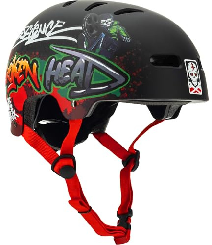 Broken Head - Skaterhelm und Fahrradhelm - für MTB, BMX, Skates und Skateboard - Größenverstellbar (BMX-Boner, L (58-60 cm))