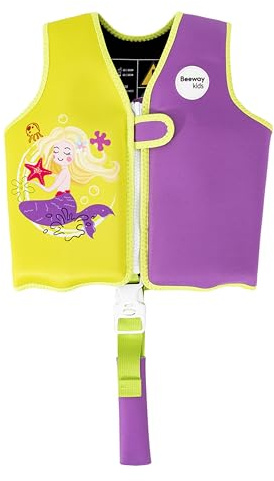BEEWAY Swim Vest - Swim Jacket for Kids (Up to 3yrs) / Buoyancy Aid for Swimming with Removeable Floats and Safety Strap & Buckle