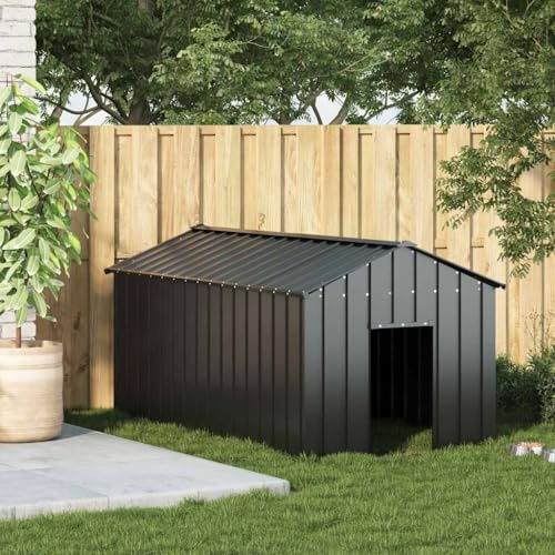 TerTide Gabbia Cani con Tetto 114x202x101cm Acciaio Zincato, Box per Cani da Esterno, Gabbia per Cani, Box per Cani, Recinto per Cani