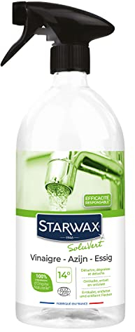 STARWAX SOLUVERT - Vinaigre Multi-Usages 14°- Détartre, Dégraisse et Détache - 100% D'Ingrédients D'Origine Naturelle - - Fabriqué en France - 1L
