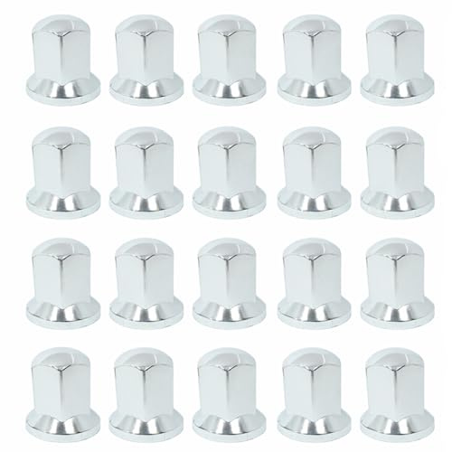 Easy Link 80x Radmutterkappen 32mm Chrom Radkappen Radmutterschutz Felgenkappen für LKW Anhänger Lastwagen Radschraubenkappen