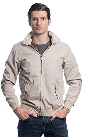 HARRINGTON - CHAQUETA RIPSTOP RECICLADO - HOMBRE - Chaqueta corta - Corte ajustado - Cortaviento y repelente al agua - 65% poliéster reciclado, 35% algodón - BEIGE - M