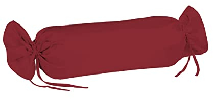 sleepling Satin Kissenbezug, Kissenhülle Nackenrolle aus 100% seidig weicher Baumwolle, Bezug Zierkissen, 60 Grad, Ökotex 100, Made in EU, 15 x 40 cm, Bordeaux