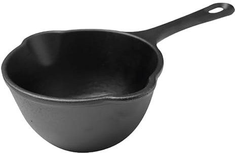 Victoria Cazo Cocina Inducción Hierro Fundido Esmaltado, Salsero 0,4 Litros, Apto para Fuego, Barbacoa, Horno, Vitrocerámica, Gas, Cast Iron Pot, Libre de Tóxicos sin PTFE ni PFOA