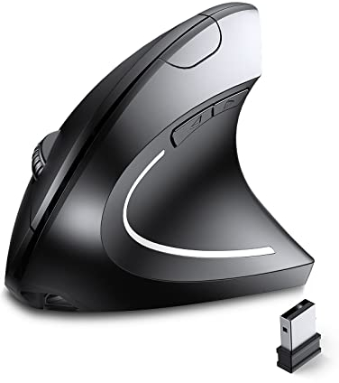 ASOYIOL Ergonomische Maus Kabellos, Ergonomische Mouse mit USB Empfänger, 6 Tasten 3 DPI, 1000/1200/1600, Vertikale Maus für Desktop, Laptop, Kabellos (Rechte Hand