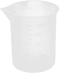 2 pz 100 ml Graduato Bicchiere di Plastica Trasparente Misurino per Lab Cucina di Casa Strumento di Misurazione del Liquido Misurino Brocca 10