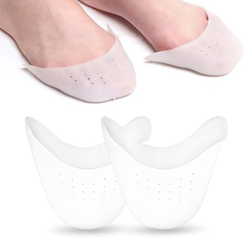EODKSE 2X Silikon Zehenschutz für Ballett & Pumps - Softgel Zehenkappen & Metatarsal Pads für schmerzfreies Tanzen & Laufen - Zehenschoner für Spitzenschuhe & High Heels