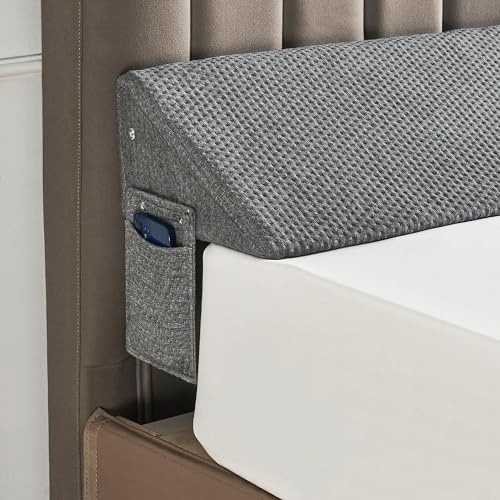 IFNOW Queen Size(60x6x10) Bed Wedge Pillow for Headboard, Mattress Gap Filler(0-8), Bed Wedge for Gap Between Your Headboard and Mattress Dark Grey