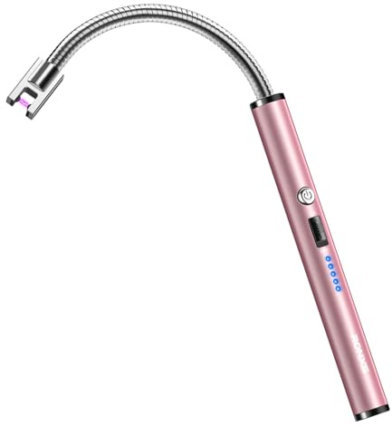 RONXS Electric Candle Lighter, Windproof Rechargeable Long Lighters, Pink