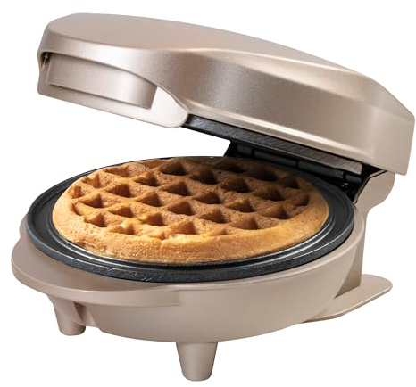 Bestron mini gofrera, Gofrera muñeco de nieve con revestimiento antiadherente, para fiestas de cumpleaños infantiles, celebraciones familiares, Pascua o Navidad, diseño retro, 550 vatios, color: Beige