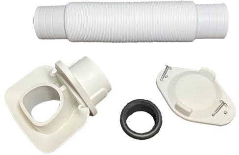 EarthMinded - Aquabarrel DIY, White FlexiFit Downspout Diverter Group for 2x3 Downspouts - Easily Connects Your Existing Rain Barrel to an EarthMinded White Flexi-Fit Downspout Diverter