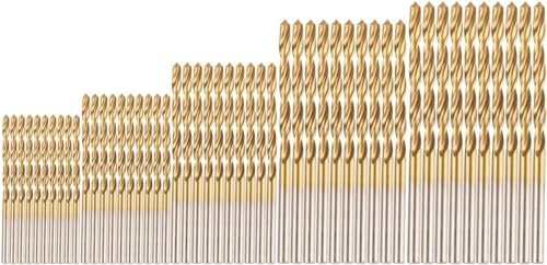 50pcs Twist Drill Bit Set 1mm,1.5mm,2mm,2.5mm,3mm Drill Bit Set Titanium Metal Drill Hand Twist Drill Micro Drill Sets Tools Professional Drill Bit for Wood,Metal,Glass,Accessories for Power Tools