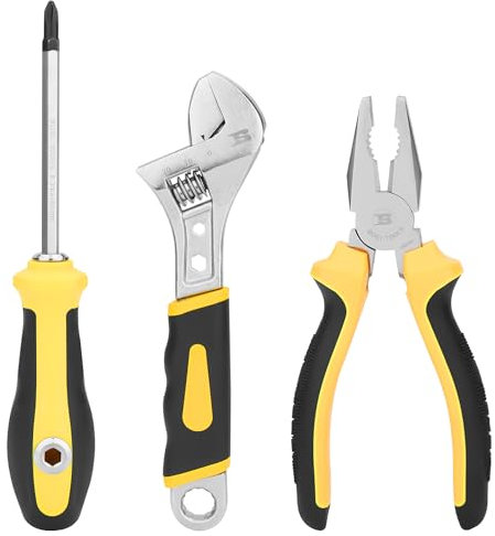 Set di attrezzi per la casa, cacciavite, Pinza combinata, Chiave a inglese, per Riparazioni Quotidiane di Casa Ufficio