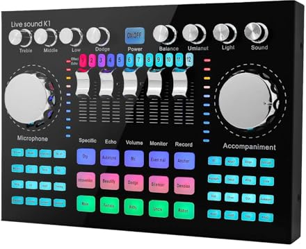 DJ Controllers, K1 Live Sound Card Portable Internet Celebrity Live Broadcast Special Sound Equipment Universal for Music Recording