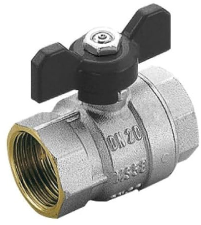 Tiemme Valvola arresto a sfera in ottone con farfalla, femmina/femmina attacco 1/2