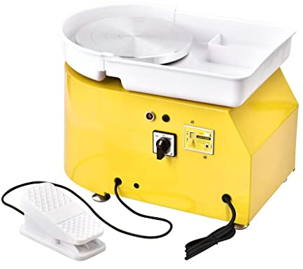 KLLJHB Torno eléctrico de cerámica de 25 cm, 350 W, Herramientas para modelar Arcilla cerámica, Bricolaje, silencioso (B)