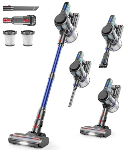 NADALY Cordless Vacuum Cleaner for Home, 500W 40KPA Stick Vacuum Cordless with 45Mins Runtime, Anti-Tangle, Lightweight, 1.5L Dust Cup, 8-in-1 Rechargeable Vacuum for Hardwood Floor Carpet Pet Hair