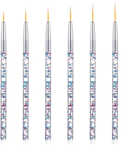 6 Pcs Eye Liner Brushes, Fine Point Thin Eye Makeup Gel Eyeliner Brush Precision Water Activated Eyeliner Brush Cosmetic Eyes Makeup Tools for Women Apply Liquid Gel