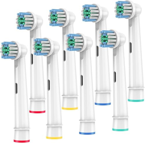 Aufsteckbürsten Kompatibel mit Braun Oral b Elektrische Zahnbürste,8er Professionell Ersatzbürsten für Oral B Ersatzköpfe Refill Pro 500/1500/3000/3757/5000/7000/7500/8000