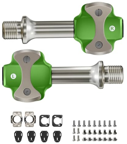 Gissroys Pédales à clic pour vélo de course en alliage d'aluminium léger avec verrouillage automatique et roulements scellés Cyclisme avec alliage d'aluminium haute résistance sans clic