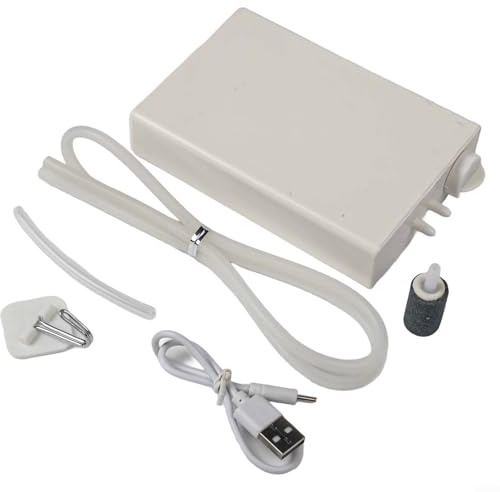 Honseadek Usb Live Tuyau de pêche Pierre à air avec batterie 3000 mAh Clip modifiable pour seaux d'appâts Comprend un aérateur de charge d'air