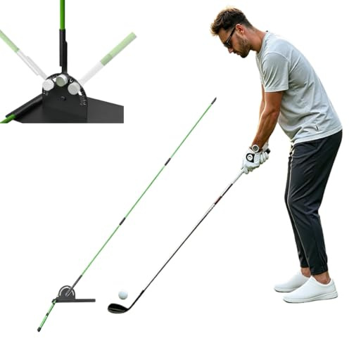Cococheers Golf Alignment Sticks With Carrying Case | Heavy-Duty Metal Base,Adjustable Through 180°,A Training Aid For Driving,Chipping And Putting