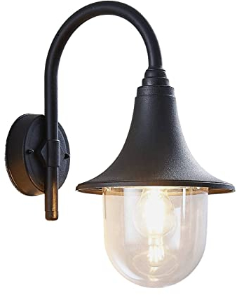 Lindby Applique da esterni dimmerabile (Moderno) colore Nero, applique lampada LED outdoor per facciata/parete terrazzo e balcone